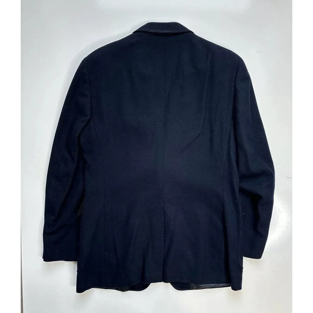 Stein Bloch Navy Blue Heavy Wool Sport Over‎ Coat Gold Buttons / Men's Size 40 R